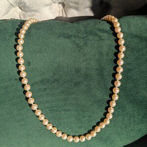 Long Vintage Costume Pearl Necklace